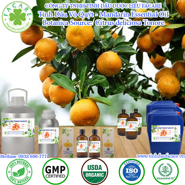 Tinh dầu Vỏ quýt mandarin essential oil - 10ml