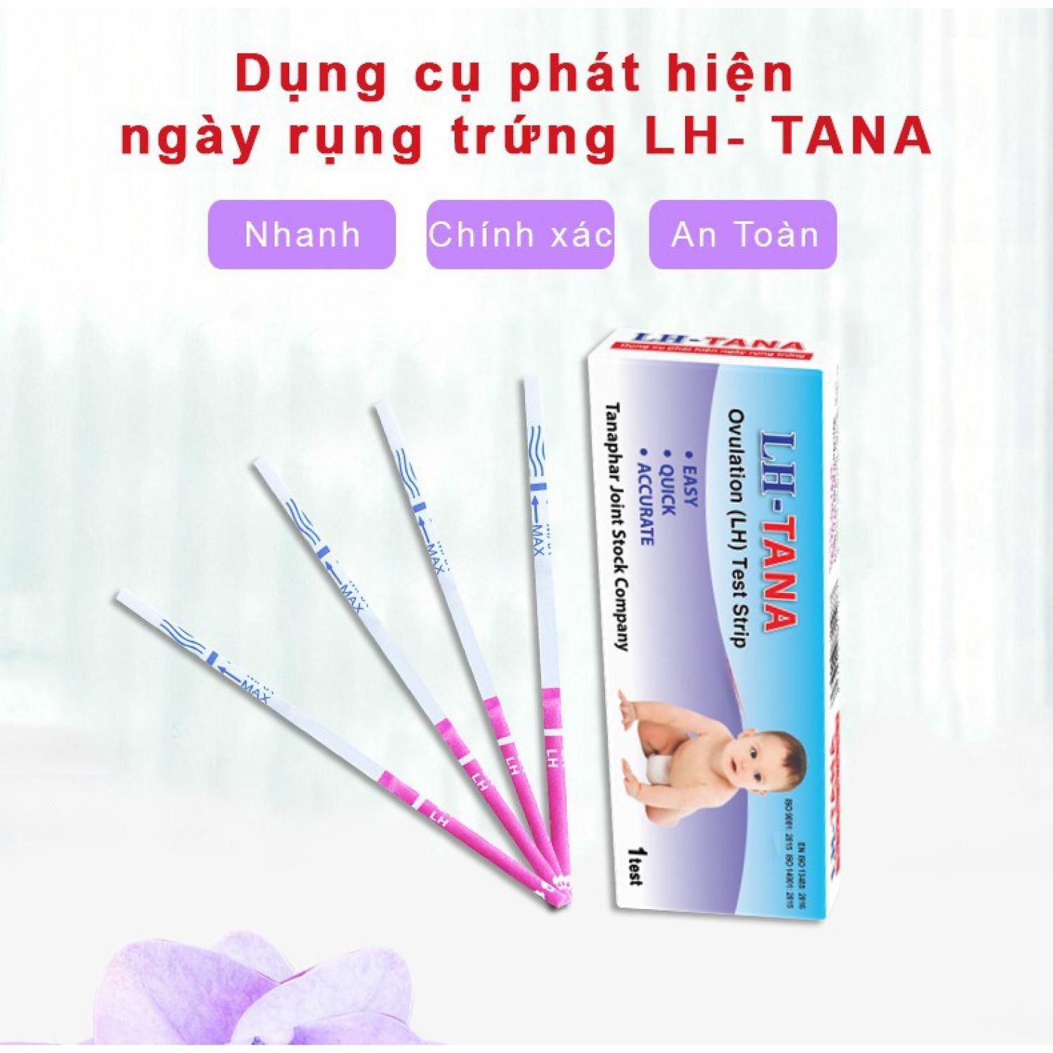 Que thử rụng trứng LH TANA - Dụng cụ test phát hiện ngày rụng trứng, giúp sinh con hiệu quả - Tanaphar