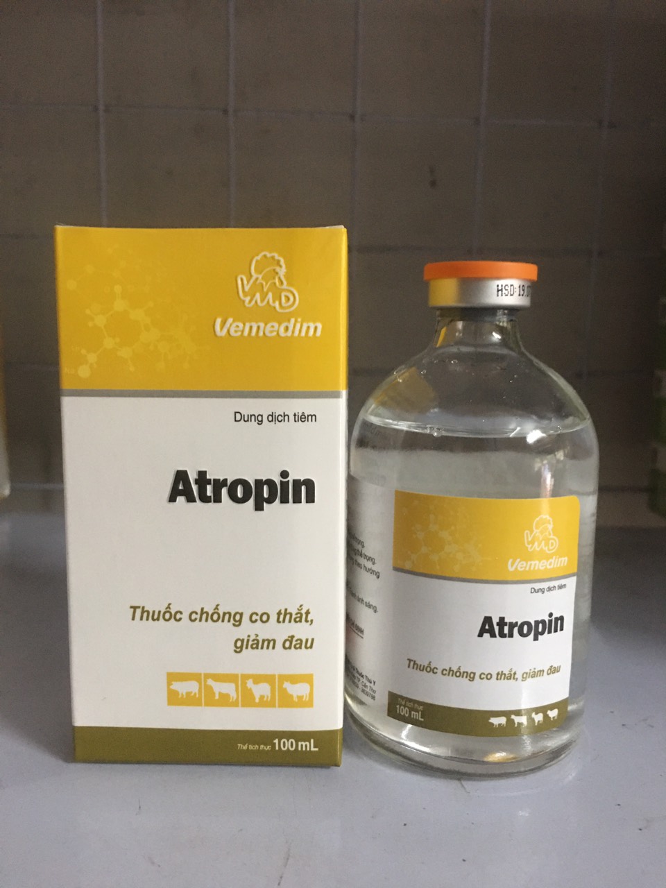 Atropin chống co thắt, giảm đau, chống nôn cho chó, mèo, gia súc, gia cầm