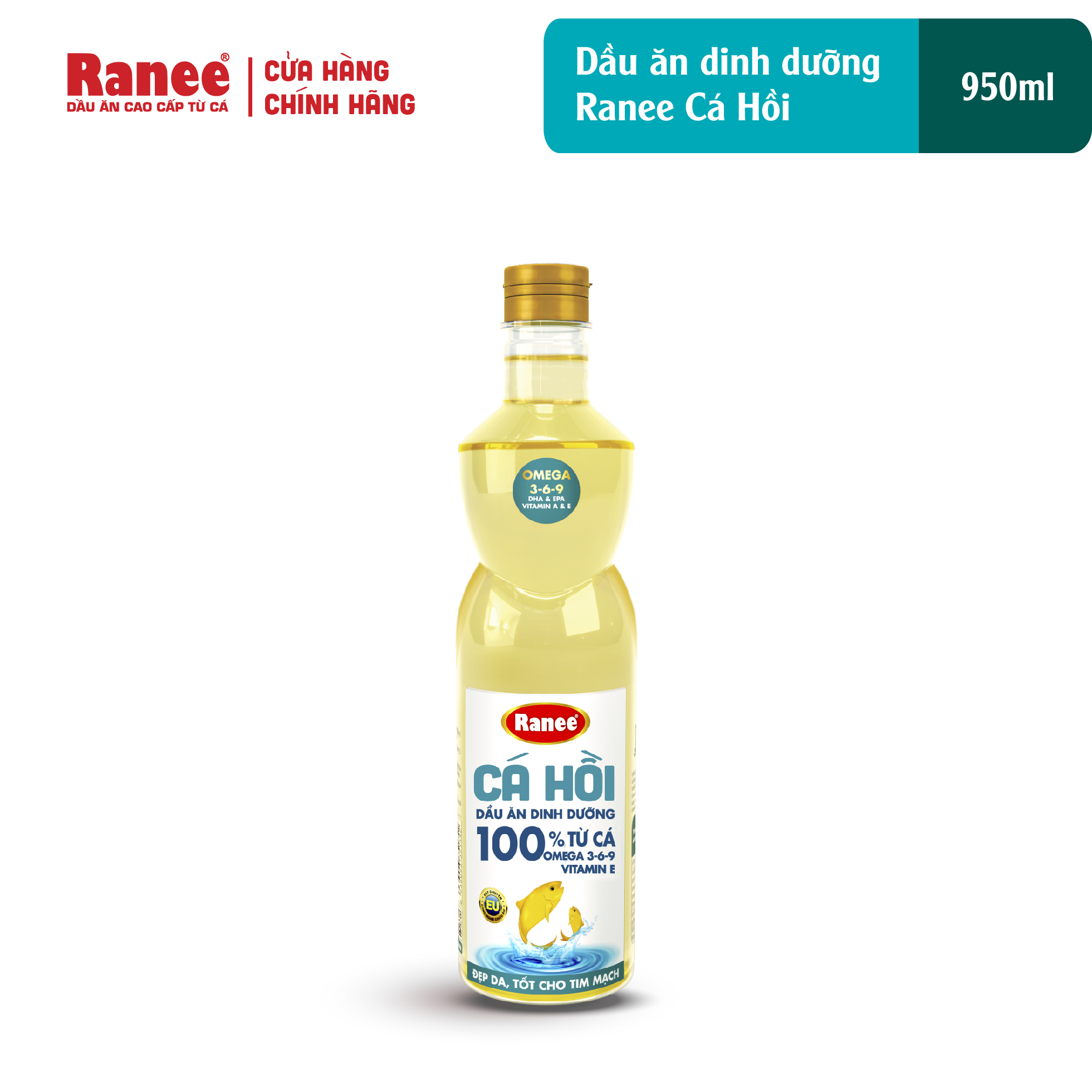 Dầu ăn Dinh Dưỡng Ranee Cá Hồi 950ml hoặc 1lit