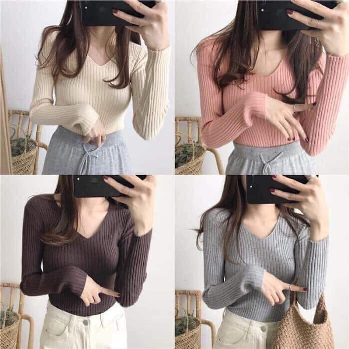 Áo len đũa cổ tim hottrend