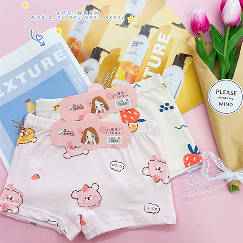 Set 2 quần chip đùi cho bé gái 10-40kg