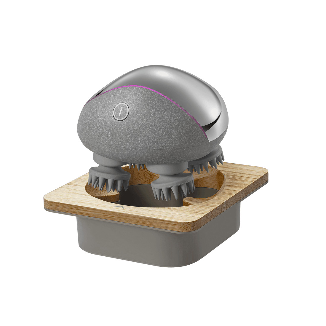 Máy massage da đầu BREO Scalp Mini Pro màu bạc có đế sạc Giảm đau nhức