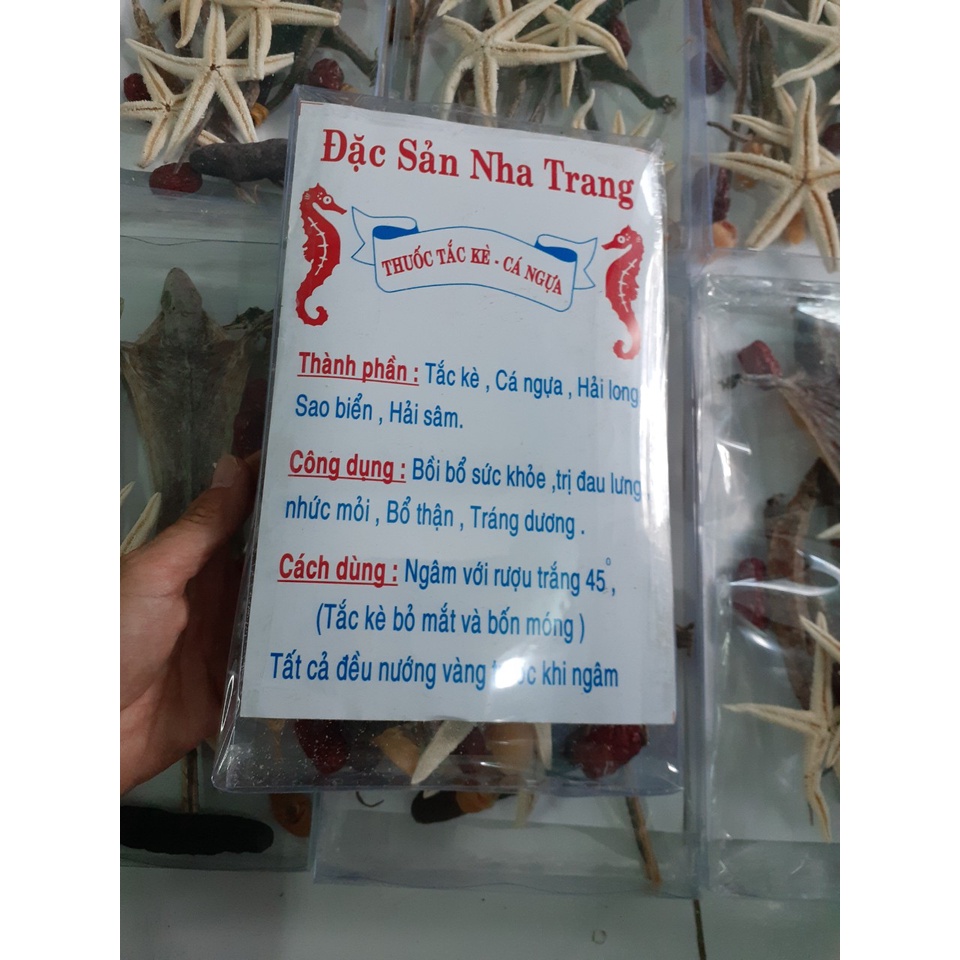 {Tặng 2 con sao biển} + 2 con Hải Long 3 cạnh/Hải xà biển khô