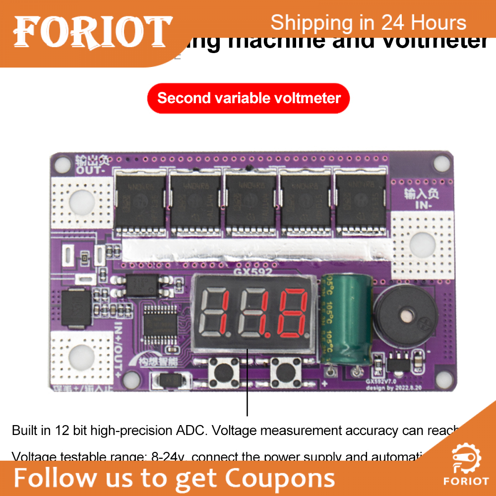Foriot Máy Hàn Điểm CNC 100 Tốc Độ Màn Hình Kỹ Thuật Số DC 12V Máy Hàn Điểm Pin Lithium 18650 Cầm Tay Nhỏ Gọn Bộ Dụng Cụ Tự Làm Bảng Điều Khiển Máy Hàn Cảm Ứng