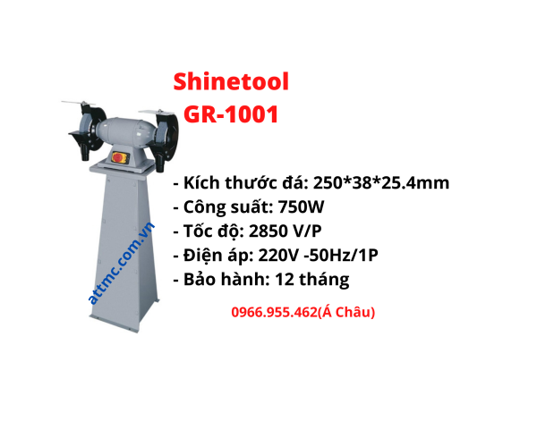 Máy mài 2 đá shinetool GR-1001 Đài Loan có sẵn
