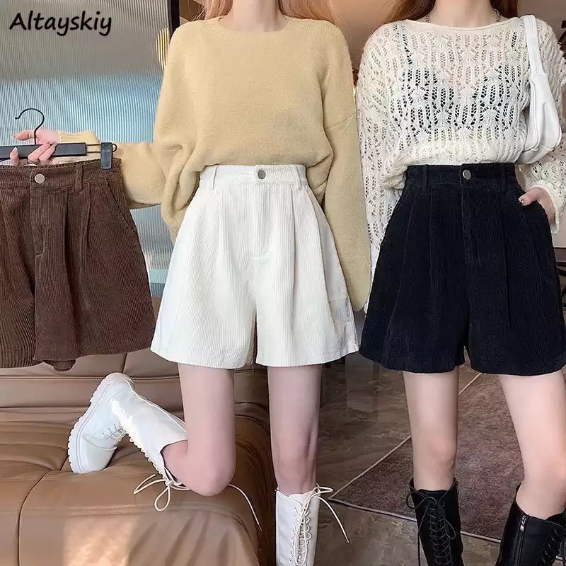 Quần Short Lửng Ống Rộng Cạp Cao.