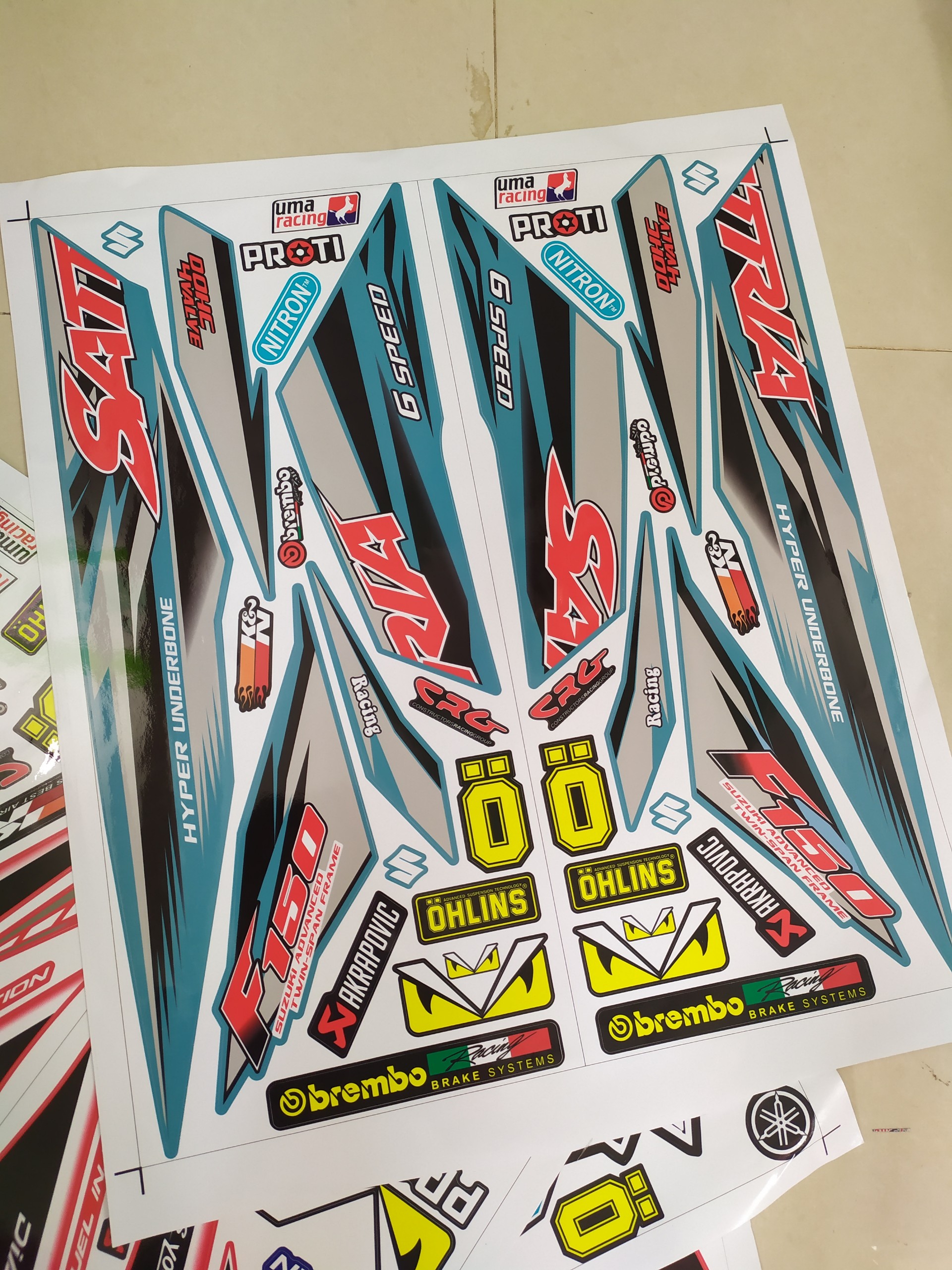 Tem Suzuki Satria F150 V4 - Tặng Logo
