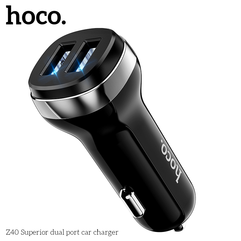 Cóc Sạc Xe Hơi 2 Cổng Usb Hoco Z40 - 12W