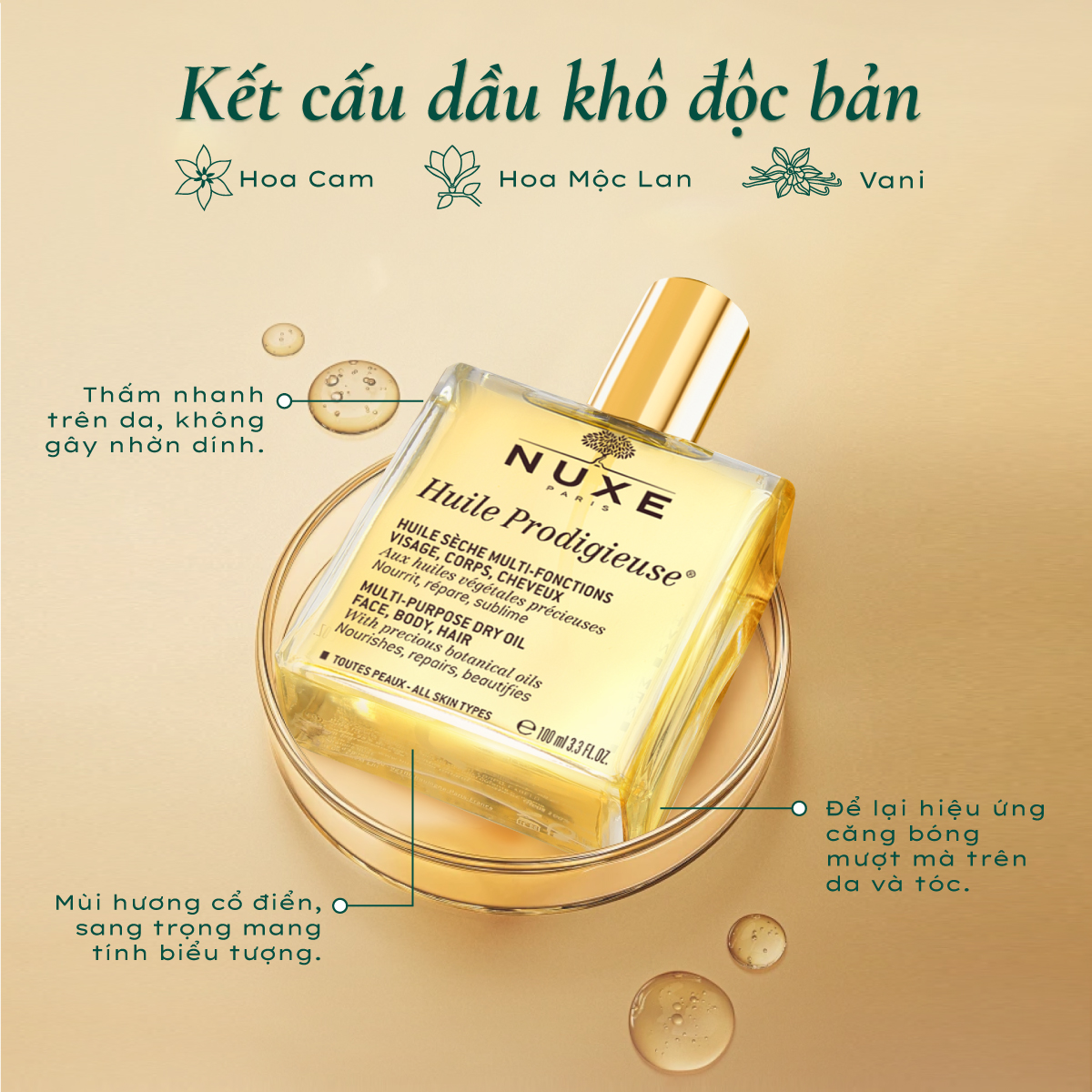 Dầu khô đa năng Nuxe Huile Prodigieuse® 100ml