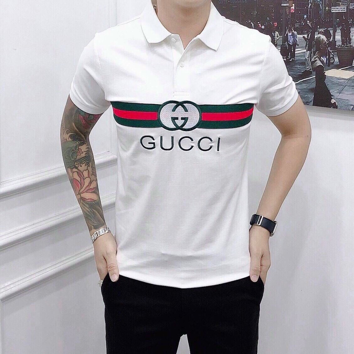 Áo thun nam cao cấp thêu logo GCC cực đẹp chuẩn thời trang hàng shop