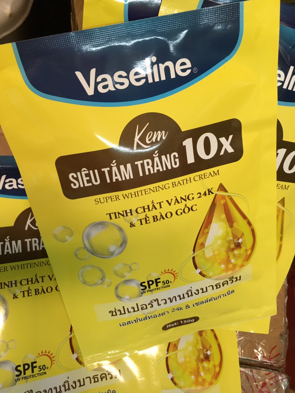 Siêu tắm trắng vaseline 10x - vàng