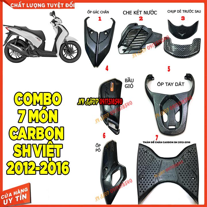 BỘ CARBON HONDA SH 2012 - 2016 LOẠI 1 ( 7 MÓN)