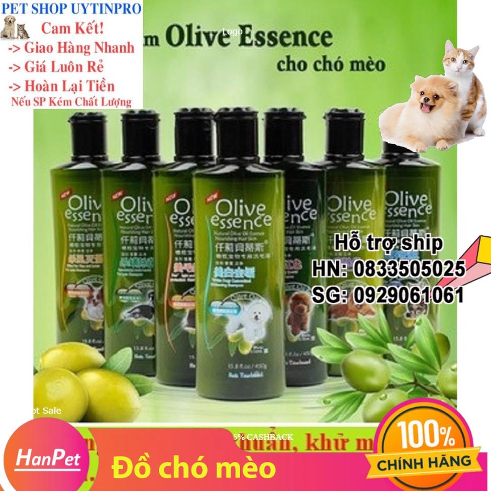 Hp sữa tắm cho thú cưng chó mèo olive essence chai 450ml