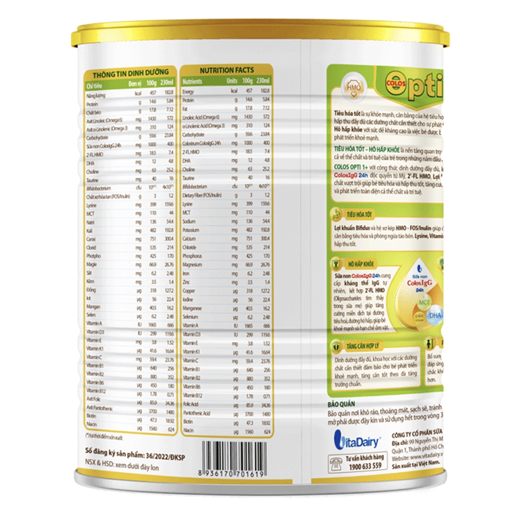 SPDD công thức Colos Opti 0+ 800g - S