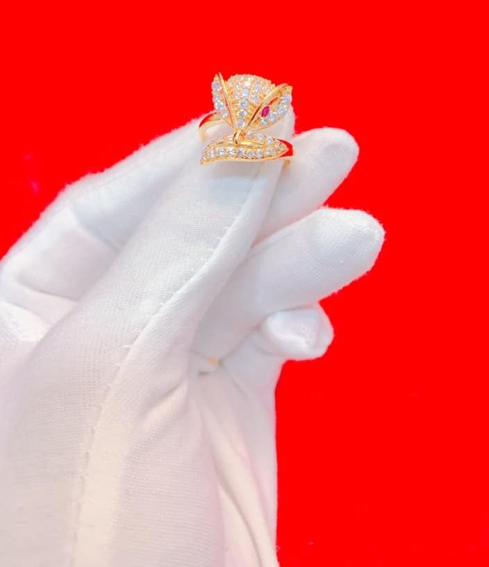 (Độ bền vĩnh cữu-Dùng như vàng tây) Nhẫn Hồ Ly Vàng Vonfram Cao Cấp Không Phai Màu-Dùng vĩnh viễn không lo phai màu.