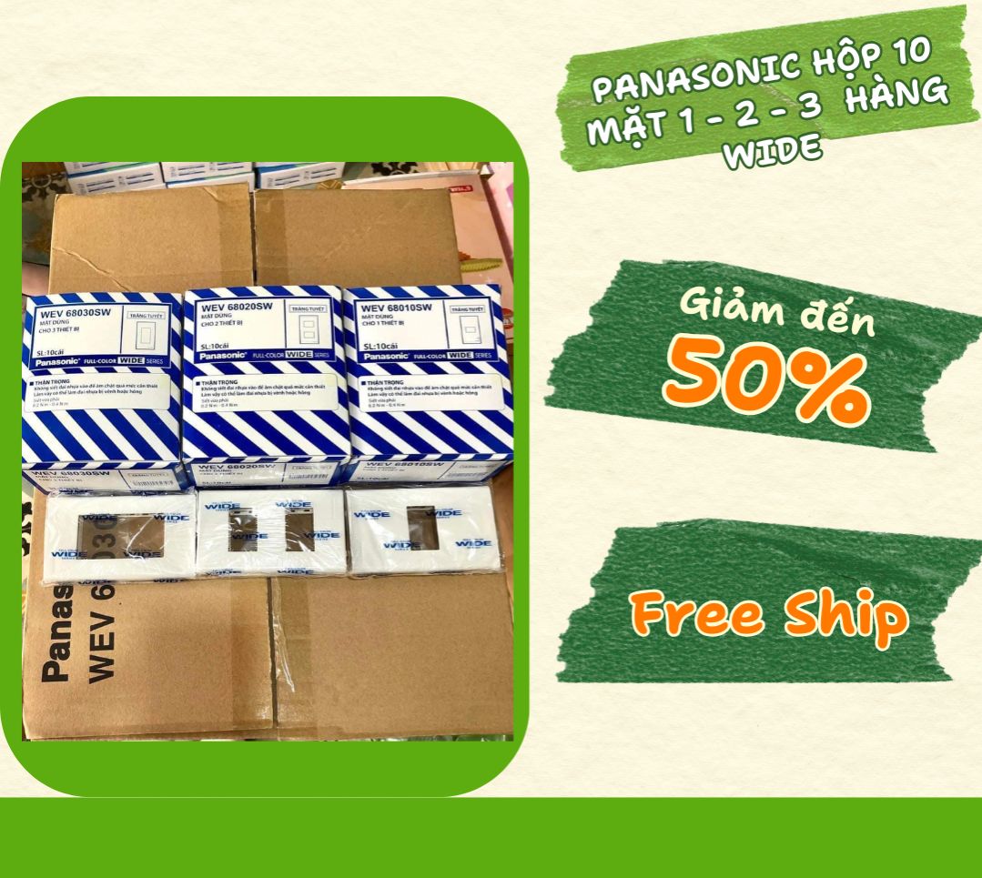 (Panasonic) HỘP 10 Mặt 1-2-3 Panasonic Hàng Wide