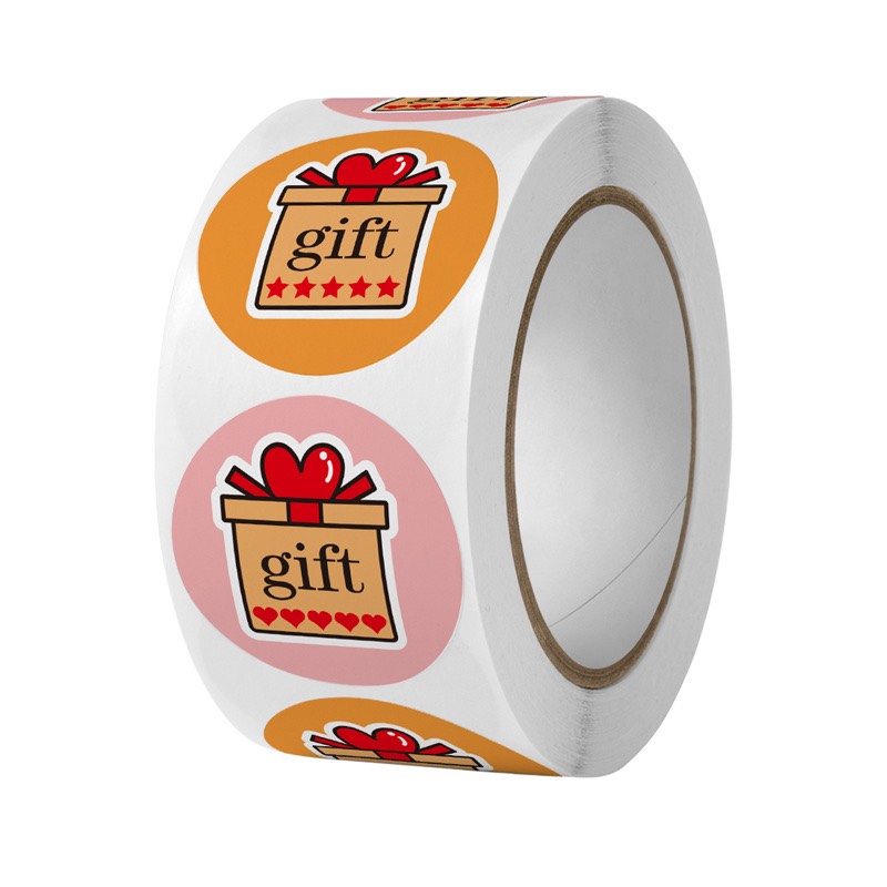TD03_Tem dán chữ " GIFT FOR YOU" << Đkinh 2.5cm, 500Tem/cuộn>>