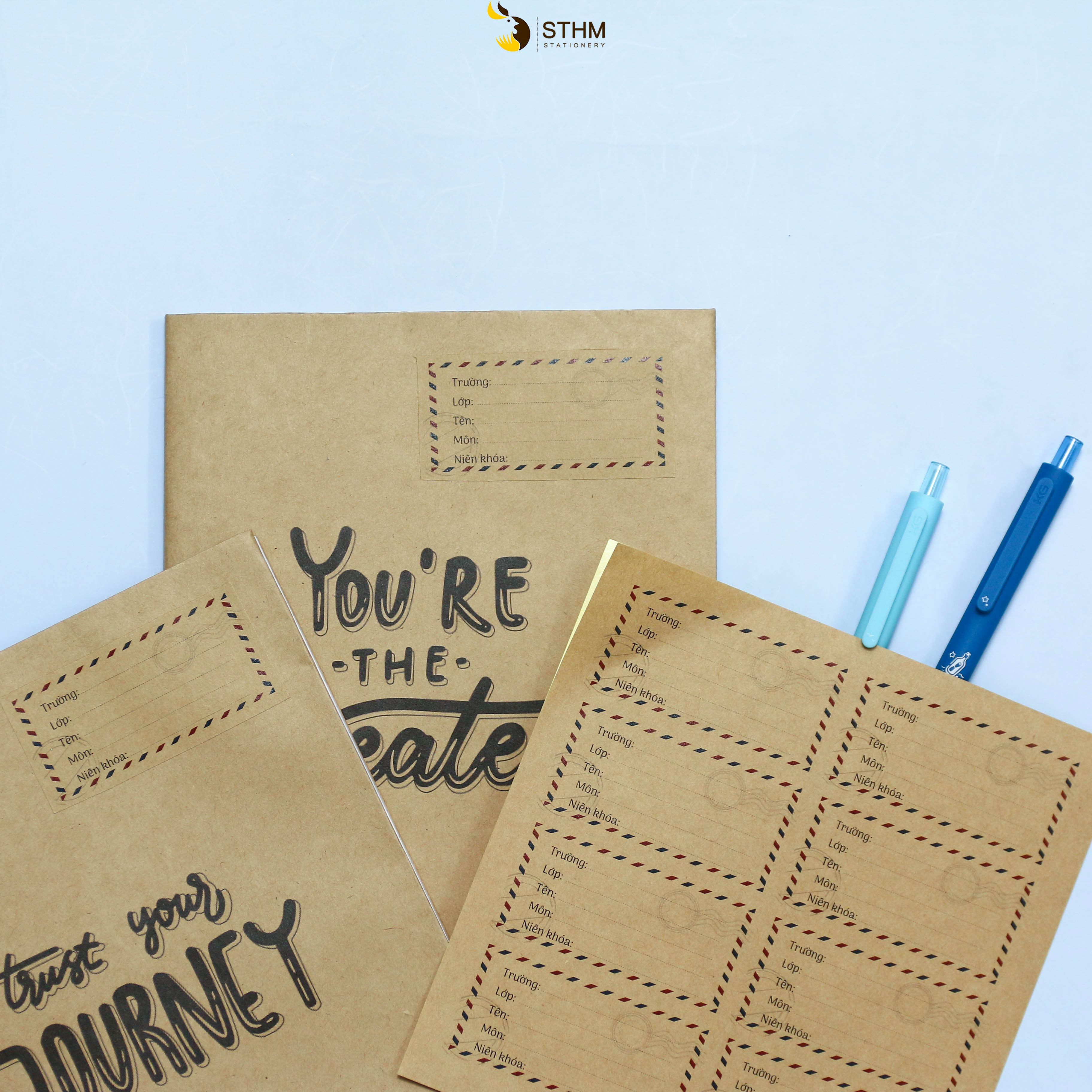 STHM stationery - Set 32 nhãn vở basic - 7.2x3.6cm