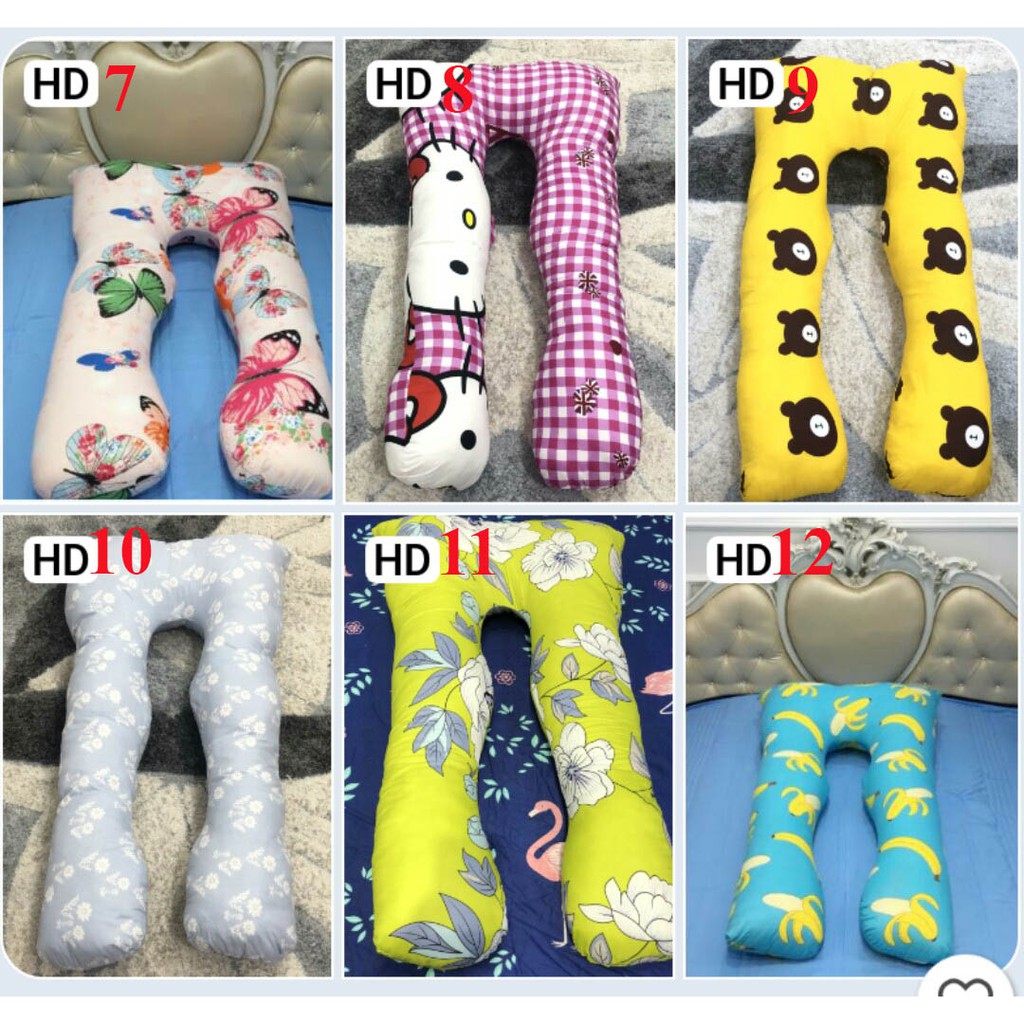 [HCM]Gối ôm bà bầu chữ u hình heo đỏ