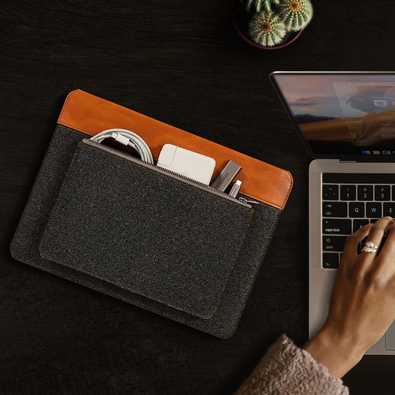 Túi chống sốc tomtoc felt & pu leather for macbook pro/air 13"/16" new - h16