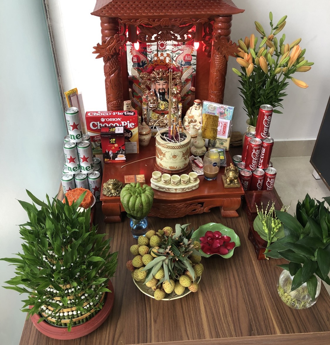 Bàn thờ Thần Tài Thổ địa [Gỗ tự nhiên][Bàn thờ Phong Thuỷ]