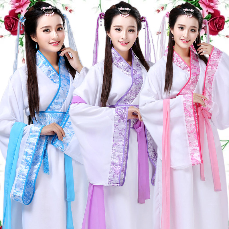 SHUANGYAN Trẻ em Hán phục nữ Trung Quốc phong cách trang phục siêu tiên  phiêu dật cổ trang váy ngắn cải tiến váy mùa hè