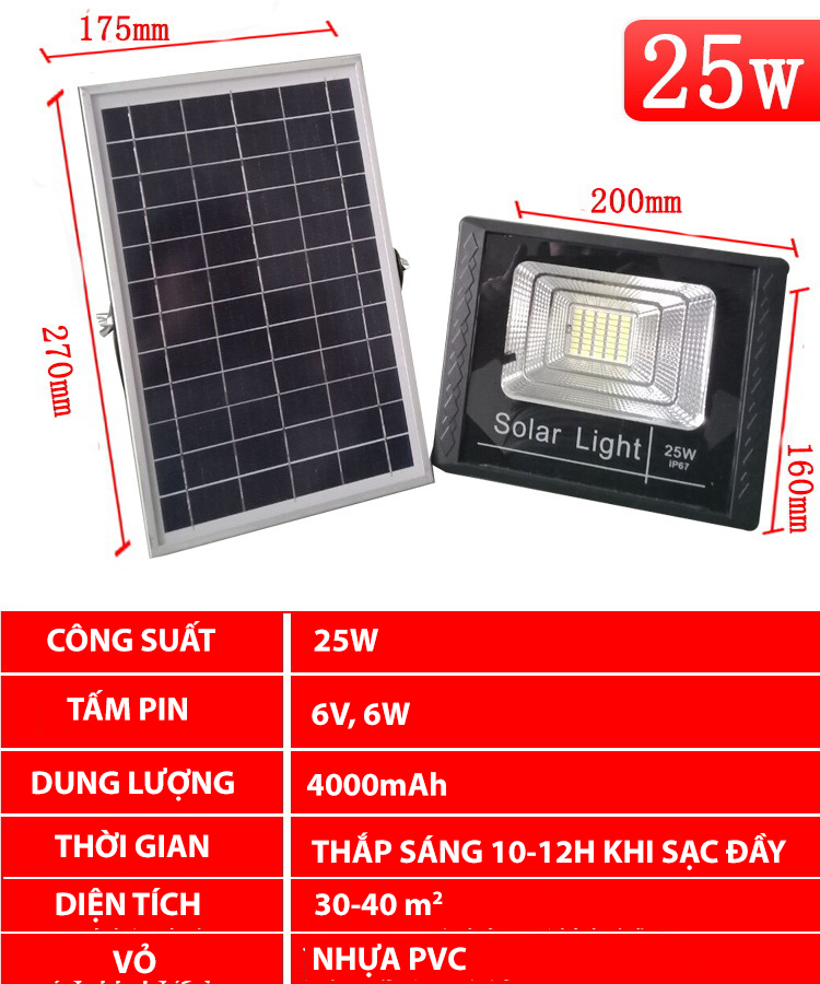 Đèn năng lượng mặt trời Solar Light 25W