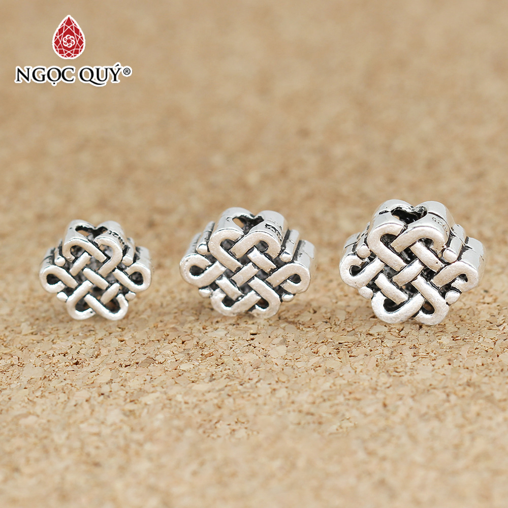 [HCM]Charm bạc hình nút thắt kết đồng tâm xỏ ngang - Ngọc Qúy Gemstones