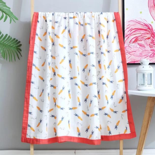 Chăn sợi tre 4 lớp bo viền 110*120CM