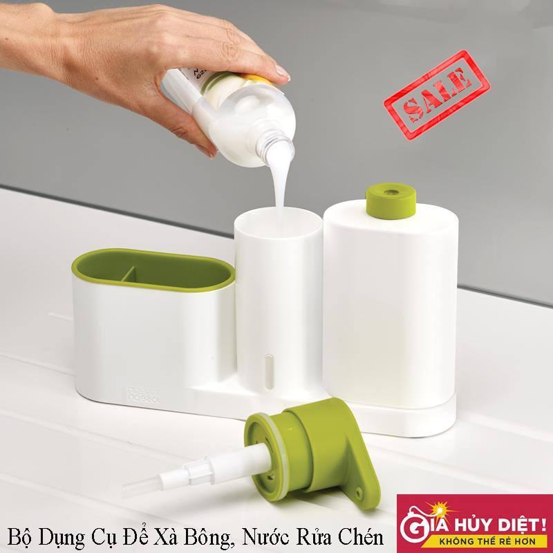 Bộ dụng cụ để xà bông nước rửa chén, Thiết Kế 3 Trong 1 Tiện Ích, Gọn Gàng Sạch Sẽ Cho Không Gian Bếp, Giúp Bạn Sắp Xếp Nhà Bếp Ngăn Nắp, Sang Trọng