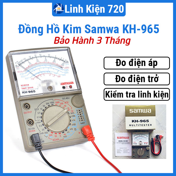 Đồng hồ kim SAMWA KH-965 Zin đo điện đa năng, đo điện áp, dòng điện, độ chính xác cao
