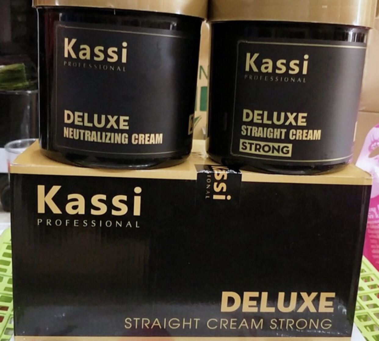 Kem duỗi tóc kassi deluxe siêu bóng mượt dành cho salon chuyên nghiệp 1000ml x2.