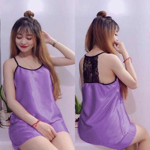SET BỘ ĐỒ NGỦ NỮ 2 DÂY PHI LỤA NỮ CỰC HOT