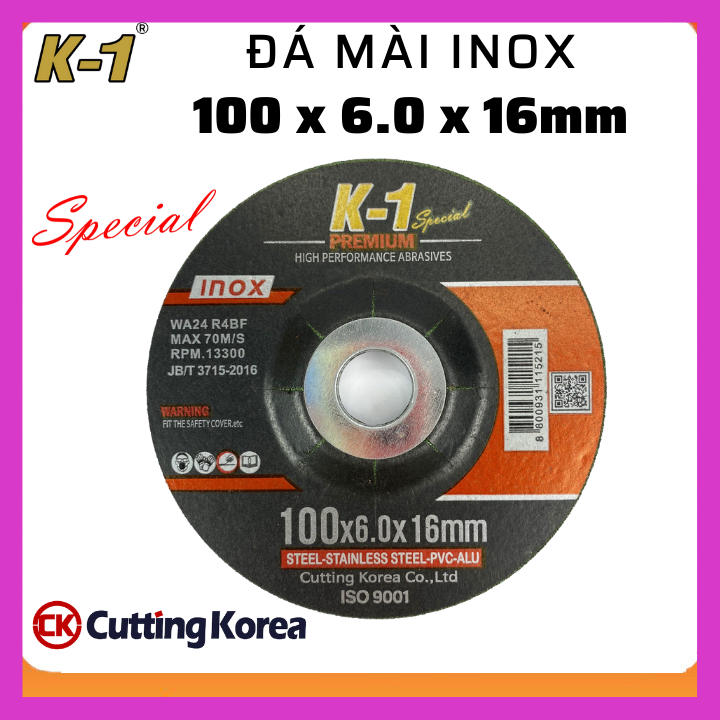ĐÁ MÀI INOX 100mm (100 x 6.0 x 16mm) thương hiệu K1