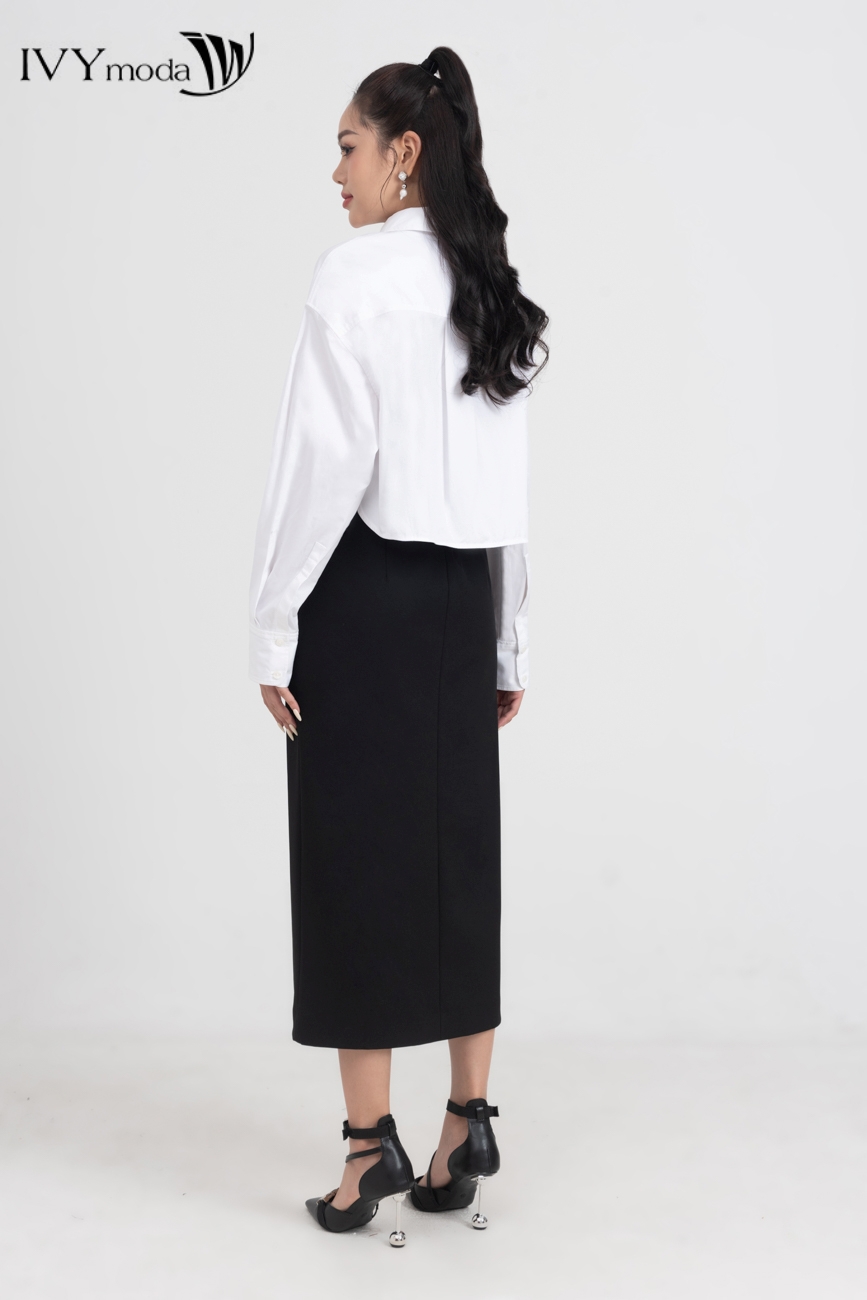 Áo sơ mi croptop IVY moda MS 17B9490