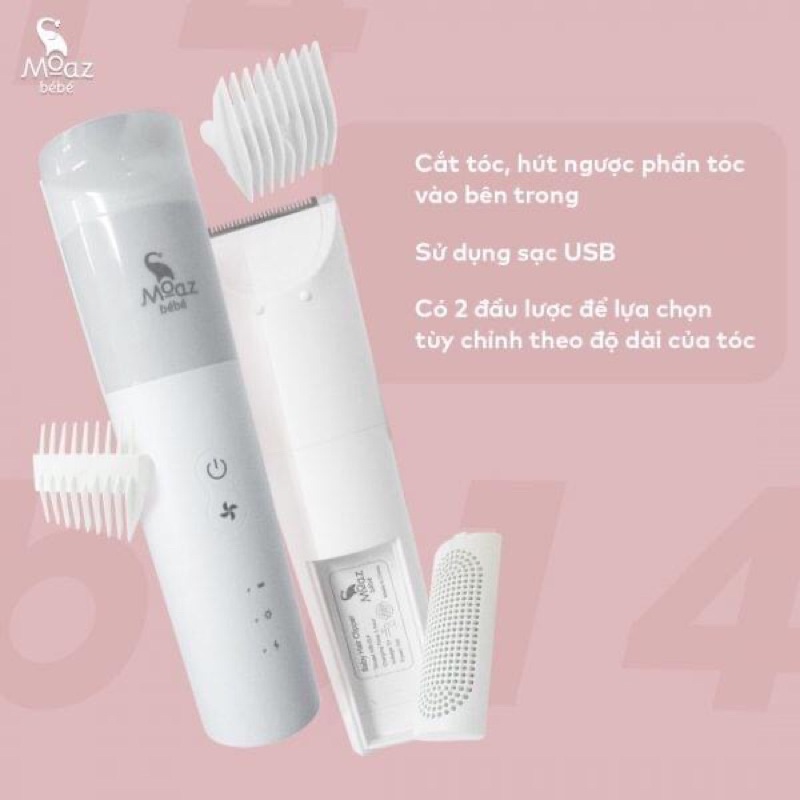 Tông đơ cắt tóc Moaz bé bé có hút tóc