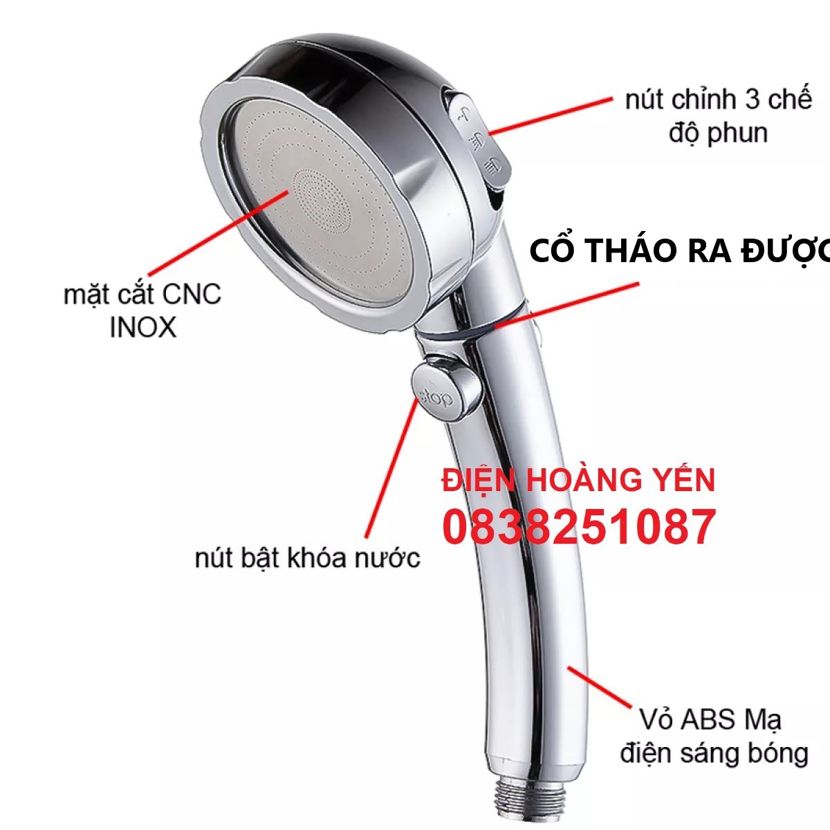 Đầu Vòi Hoa Sen Phòng Tắm Gia Đình Vòi Hoa Sen Điều Nhiệt 3 Tốc Độ Phụ Kiện Phòng Tắm Gia Dụng Bằng Đồng Tiết Kiệm Nước Đầu Vòi Hoa Sen Cao Áp Áp Lực