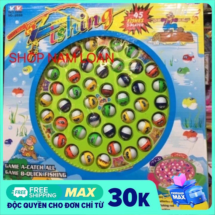 Bộ Đồ Chơi Câu Cá Cỡ Lớn Có 5 Cần Câu 45 Con Cá Có Nhạc Tặng Kèm Pin #9259