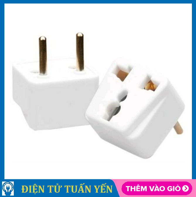 Phích cắm điện Vinakip chuyển đổi ổ 3 chấu thành 2 chấu đa năng 10A 250V (1 cái)