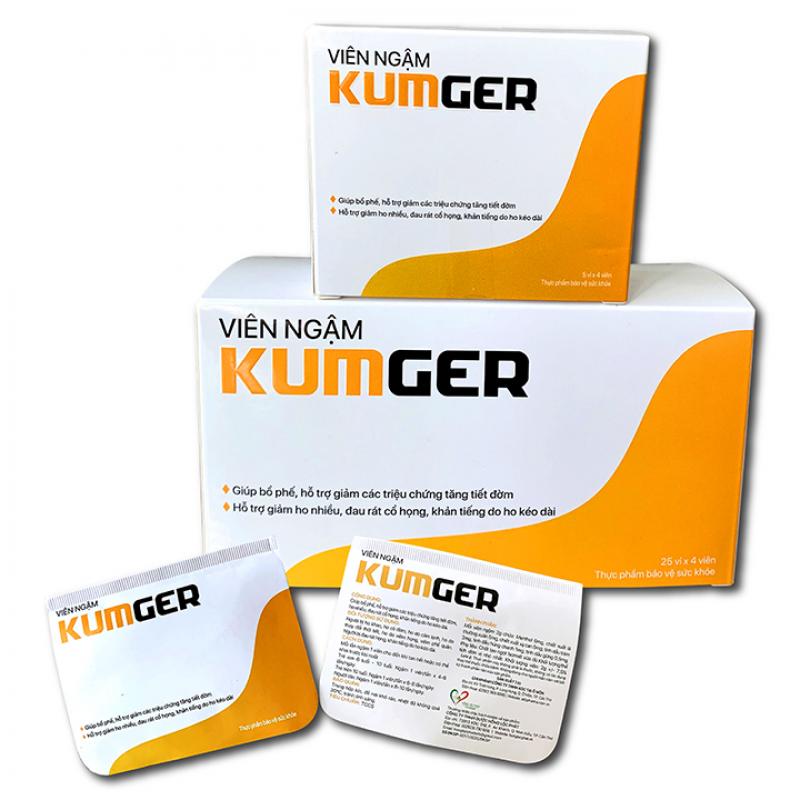 Kẹo Ngậm Ho Kumger hỗ trợ bổ phế, giảm ho, giảm đau họng (Hộp Lớn 100 Viên/Hộp)
