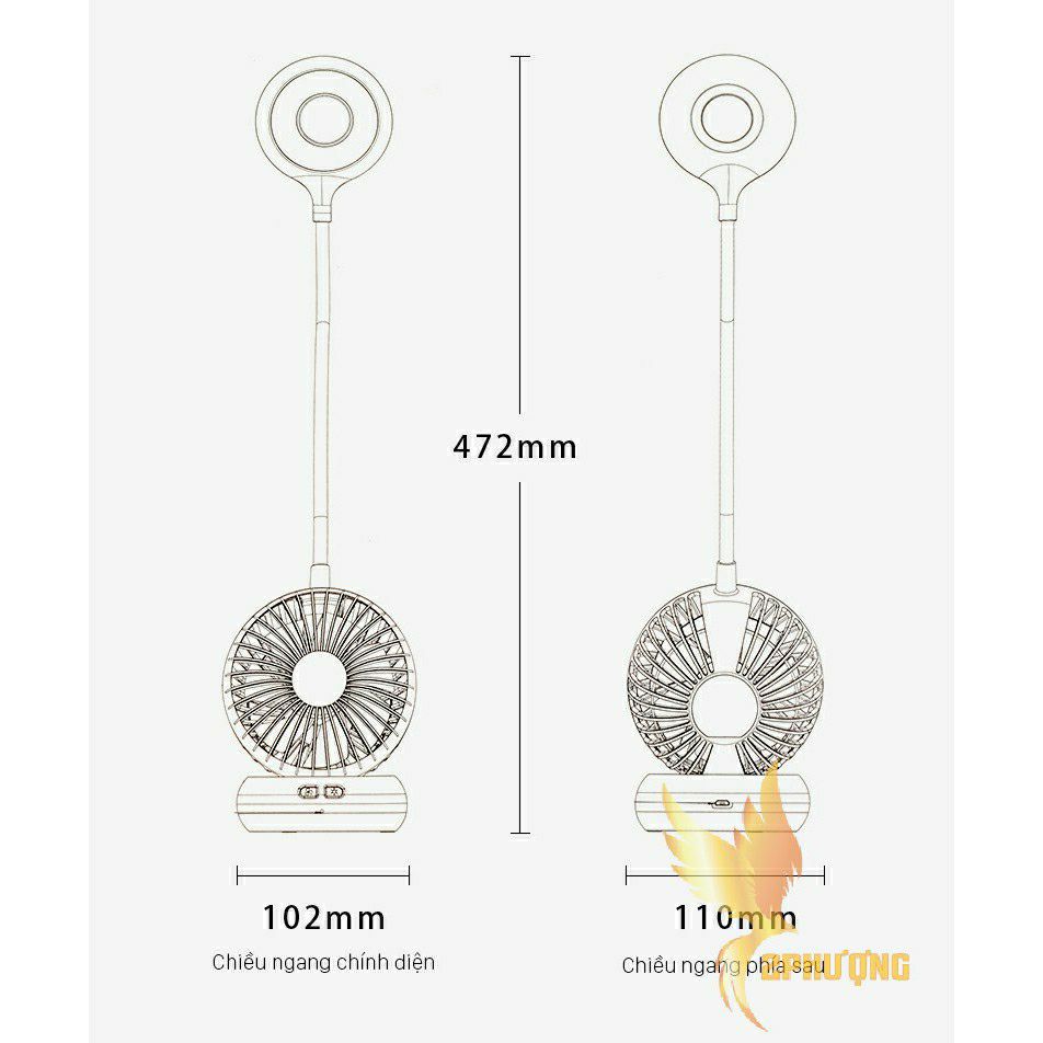 ĐÈN BÀN KIÊM QUẠT SẠC CAO CẤP COMET CT176