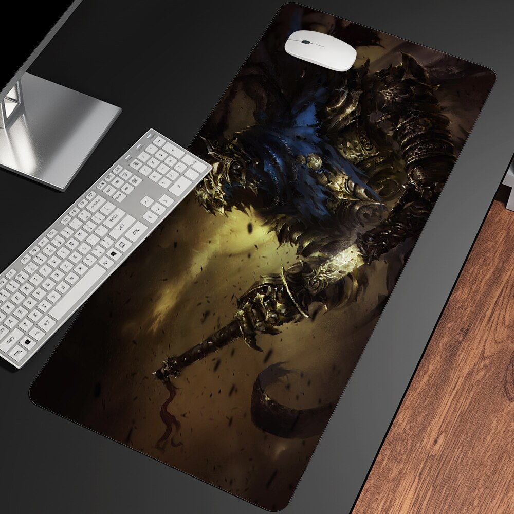 XXL Anime Dark Soul Landscape Pattern Large Gaming Desk Pad Anime Mouse HD Print Computer Gamer Locking Edge Mouse Mats