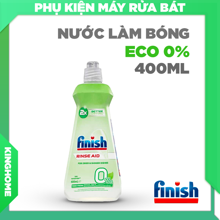 Nước làm bóng Finish Eco 0% 400ml cho máy rửa chén, hàng chính hãng Finish Đức
