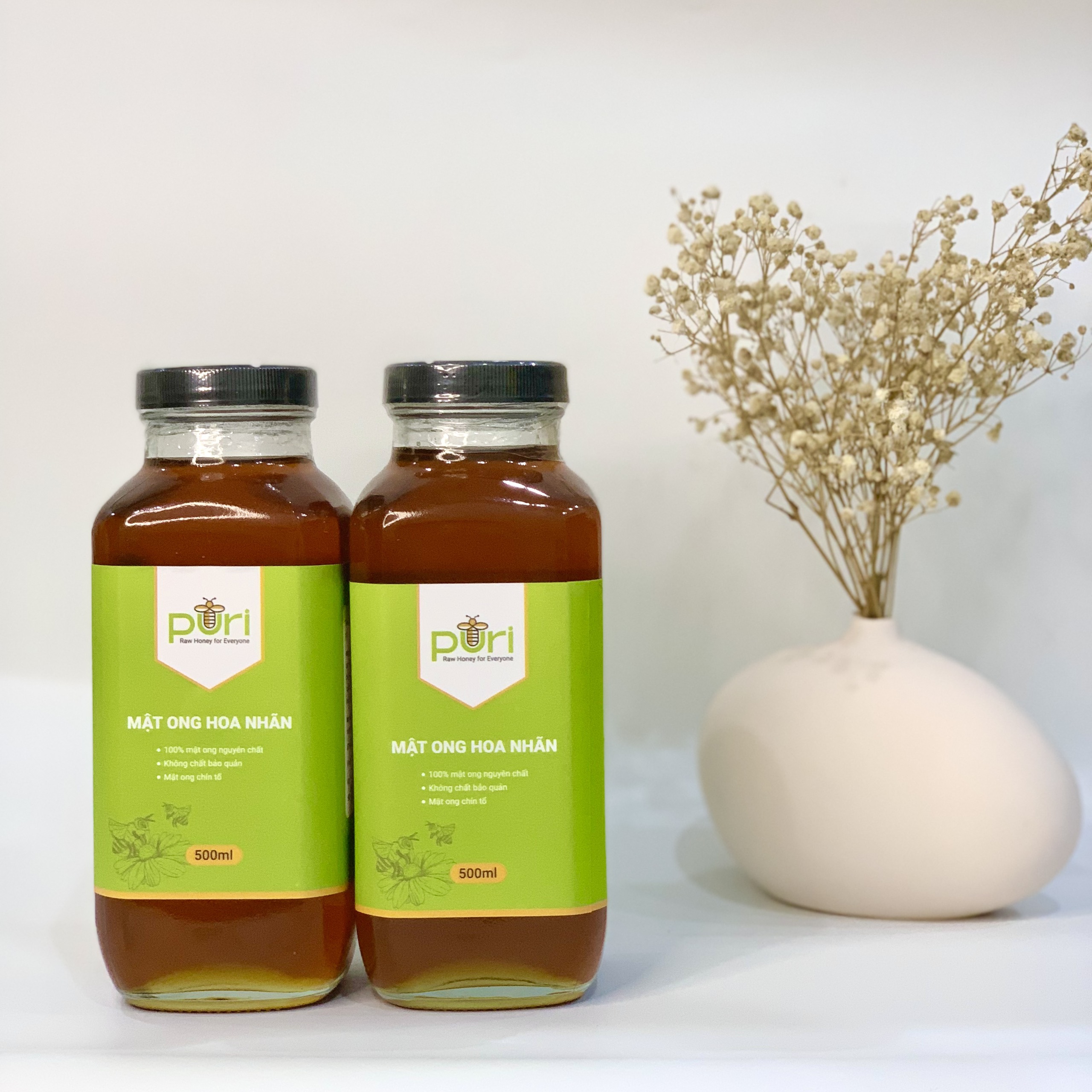 Mật Ong Hoa Nhãn Nguyên Chất PURI 500ml