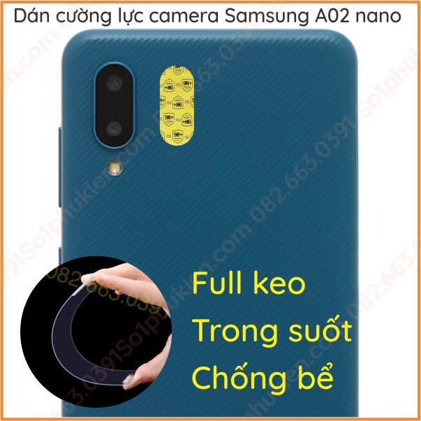 Dán cường lực camera Samsung A02 nano trong suốt