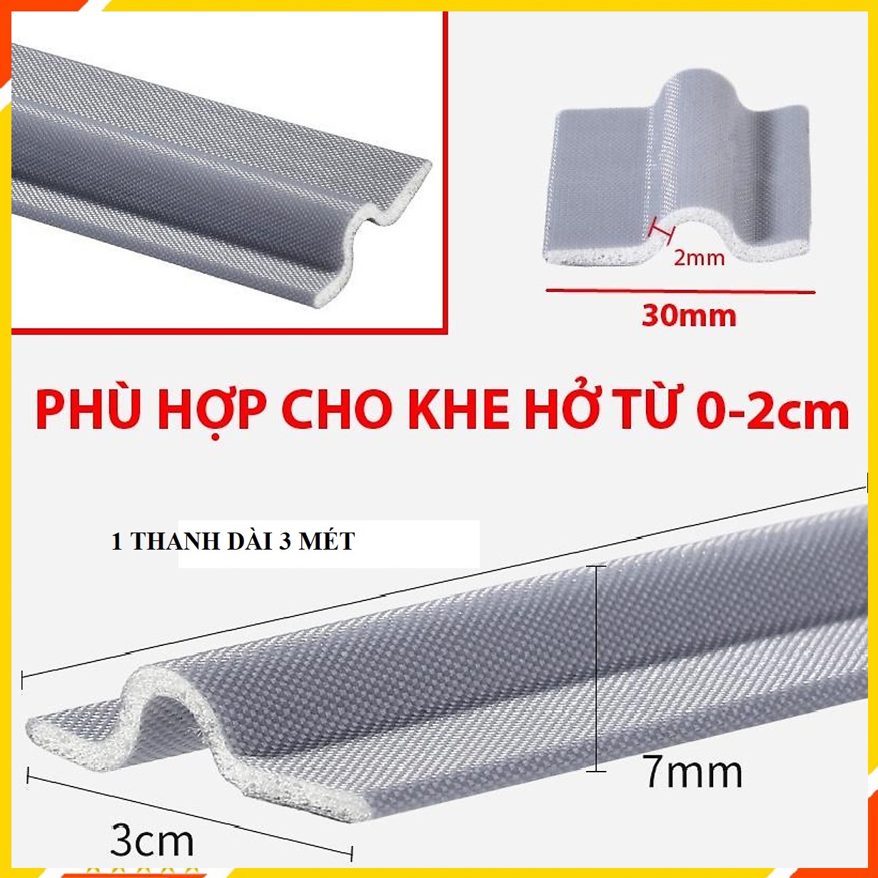 Ron chắn khe cửa , ron chặn khe cửa đa năng, ngăn côn trùng, bụi bẩn, chống thoát nhiệt điều hòa, Nẹp xốp chặn khe cửa