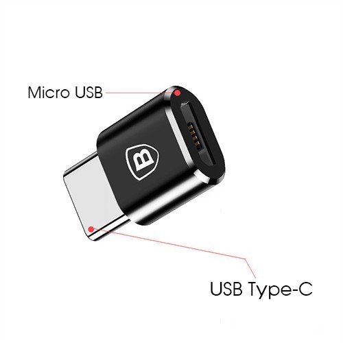 Đầu chuyển jack chuyển  đổi từ micro usb sang type c Baseus cho điện thoại androi