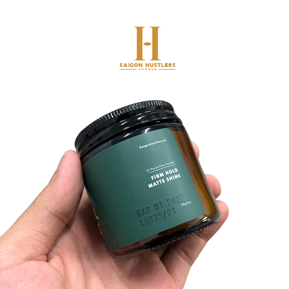 Sáp vuốt tóc nam Saigon Hustlers Pomade - Original 112g, Giữ Nếp Vừa-Cứng, Bóng Mờ, Kiểu tóc cổ điển