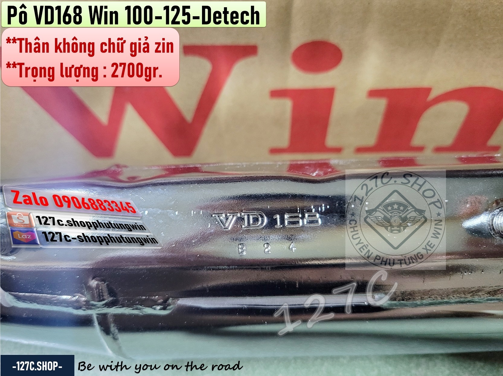 [HCM] Pô VD168 Win 100 Win 125 Win Detech (Thân không chữ giả zin)